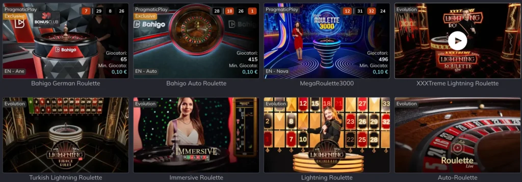 Bahigo Roulette Tisch mit moderner Studiobeleuchtung und animiertem Roulettekessel.